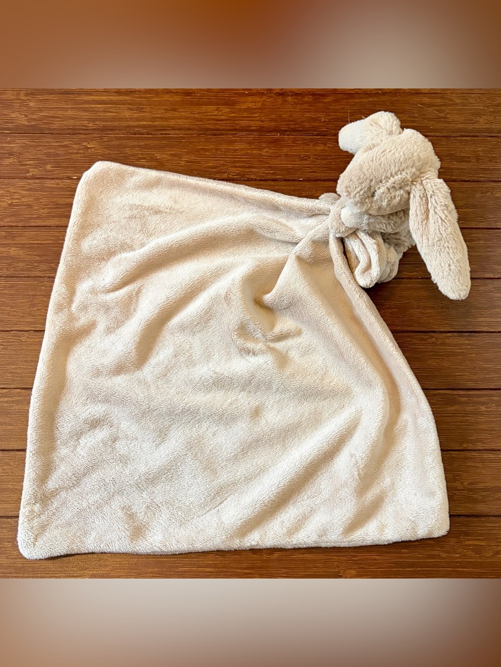 Jellycat London Bashful Bunny Baby Lovey Plush Security Blanket Brown Beige Tan